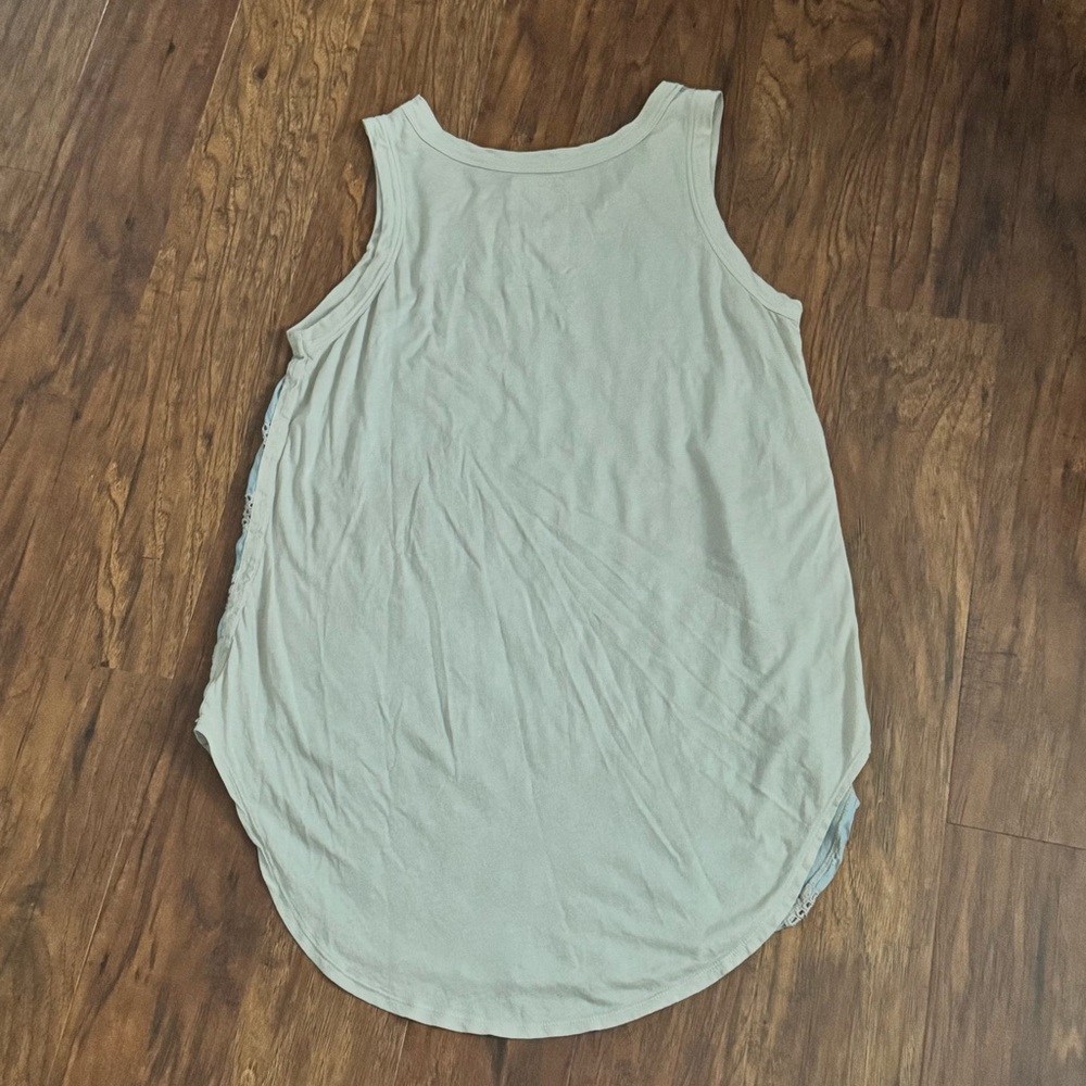 Johnny Was XS 100% Linen Blue Eyelet Tunic Tank Top Boho Lagenlook Art To Wear - Picture 4 of 7